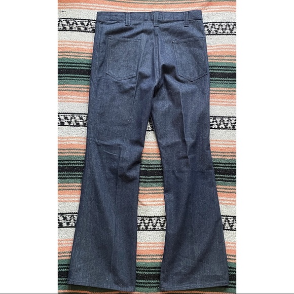 Vintage zayre dark wash 1970s straight with flat denim jeans 36 x 31 - Picture 3 of 5